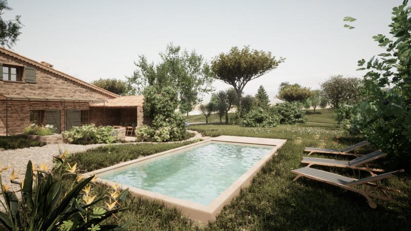 Vue extérieure jour 09 - Piscine Villa