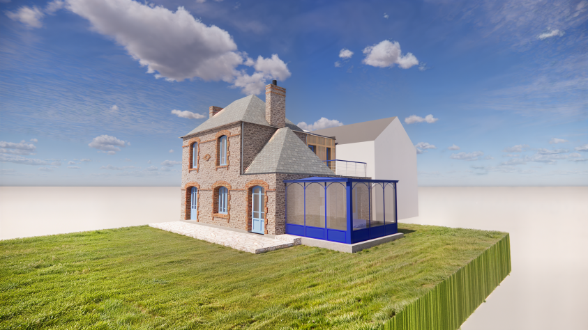 Vue 3D de la surélévation en façade arrière