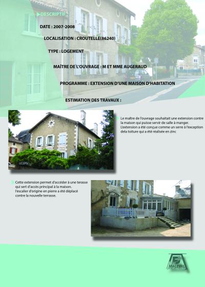 EXTENSION D'UNE MAISON D'HABITATION A CROUTELLE