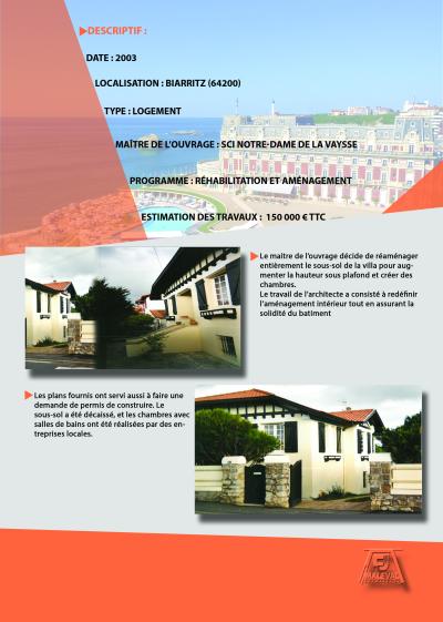 REHABILITATION ET AMENAGEMENT D'UNE VILLA A BIARRITZ