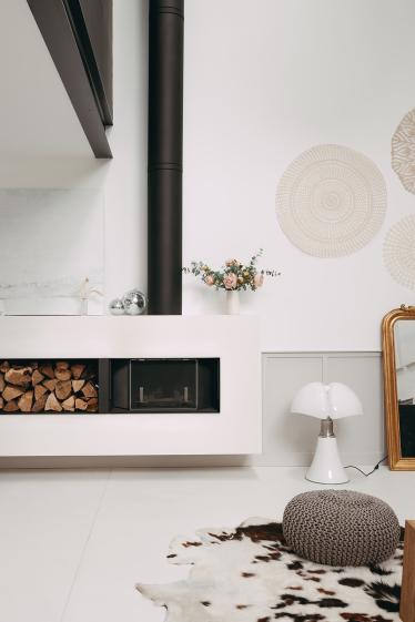Zoom sur cheminée sur mesure 