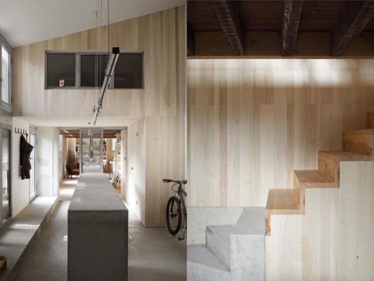 l'atelier et la maison, utilisation de matériaux bruts. Photographie Agnès Clotis