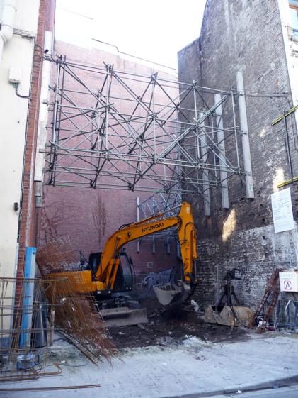Phase chantier - soutènement des immeubles mitoyens