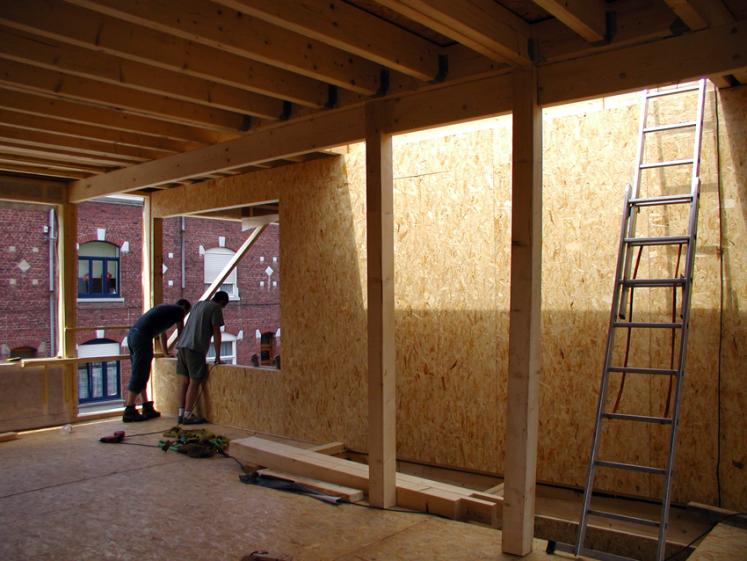 Phase chantier : l'espace séjour