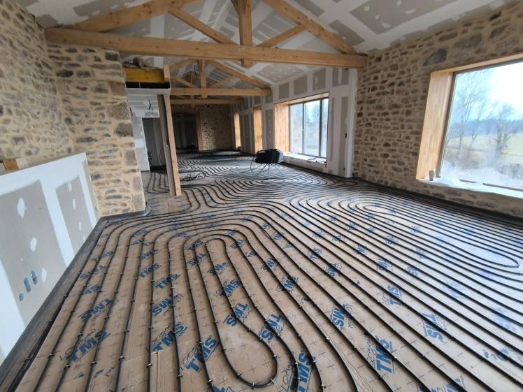 Photo phase chantier plancher chauffant
