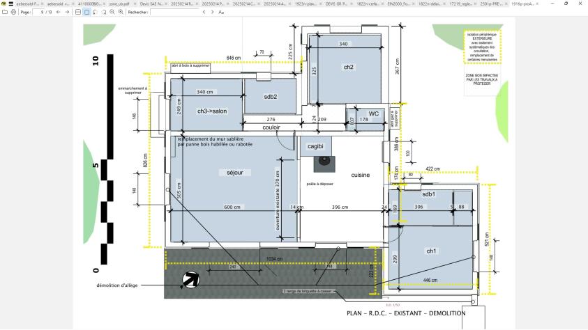rénovation avec piscine Saint-Pierre d'Oléron planEXISTANT