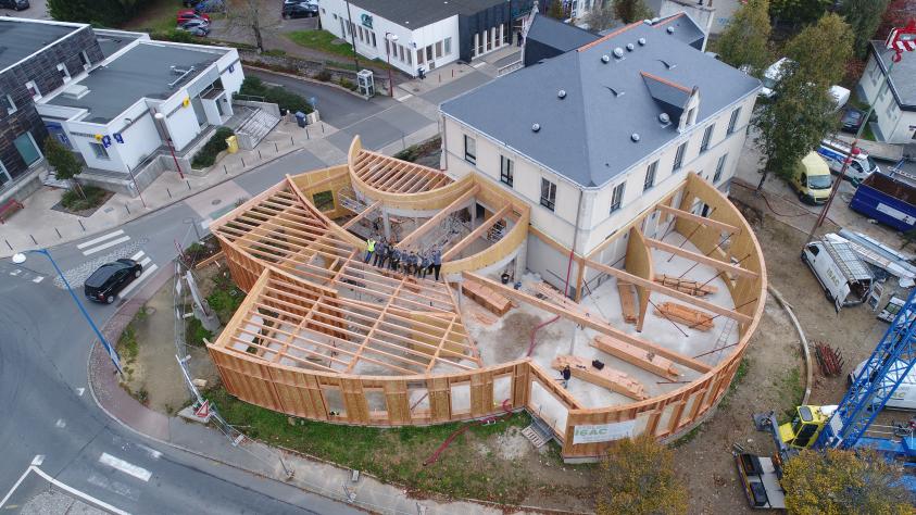 Vue aérienne du chantier