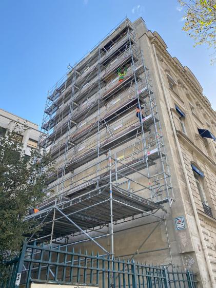 Ravalement de façade échafaudage