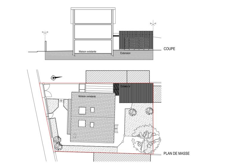 Plan de masse et coupe