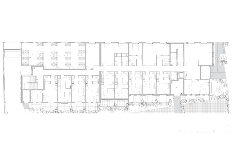 Résidence hôtelière d'affaires et étudiante de Niort, plan du Rez-de-chaussée.