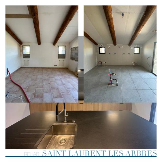 Photo avant travaux après travaux, et pendant les travaux, Architecte, Saint Laurent Des Arbres