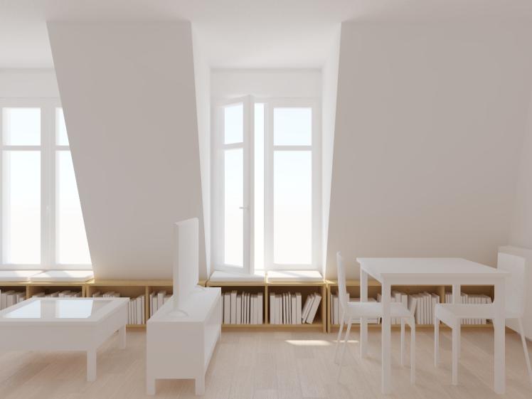 Perspective intérieure frontale SàM projet