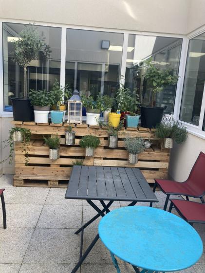 Patio éclairage naturel, lieu de travail cuisine