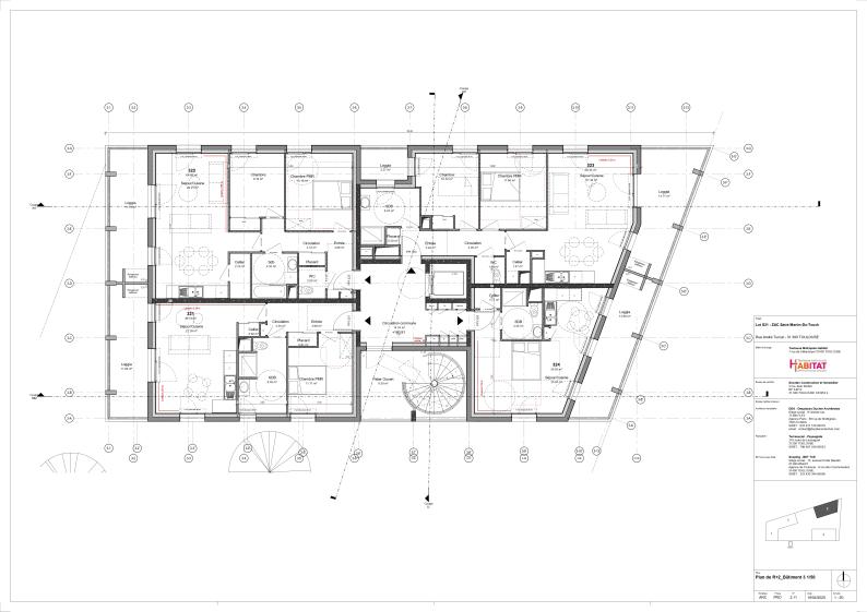Plan d'étage courant bâtiment 3