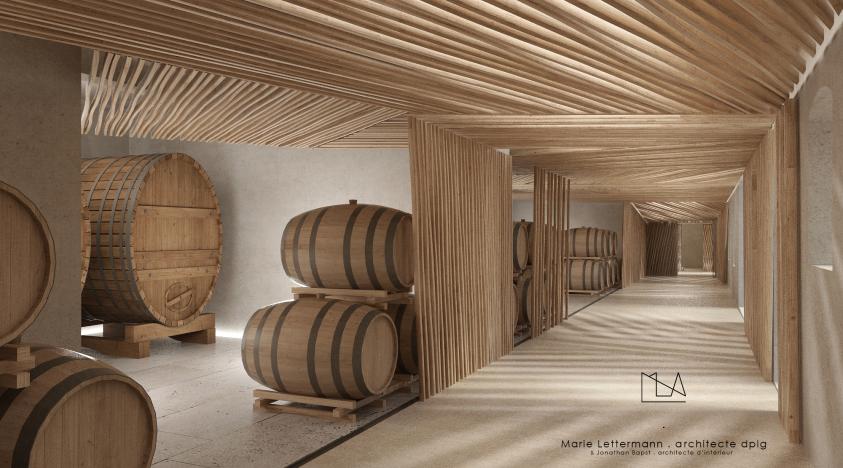 Vue vers l'espace de vinification