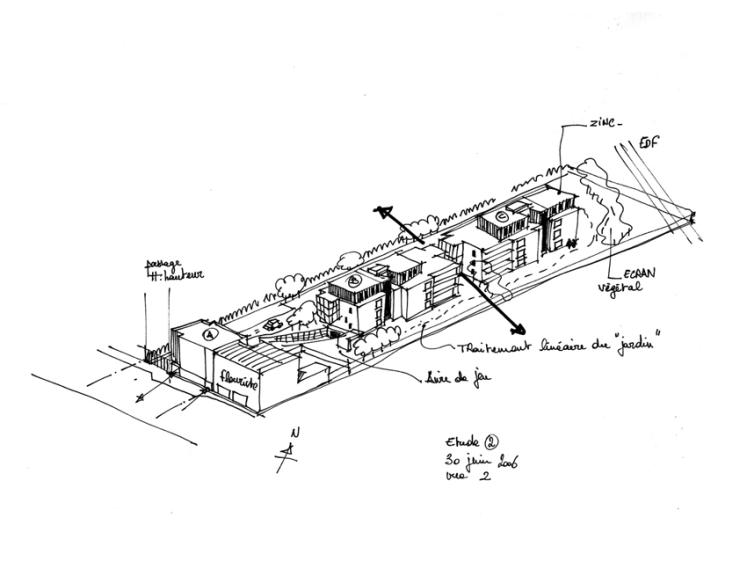Projet de 47 logements collectifs - Croquis d'étude