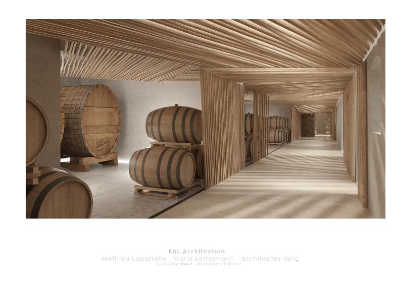 Vue vers l'espace de vinification