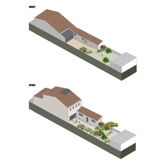 Rénovation et surélévation d'une maisons Bouscataise