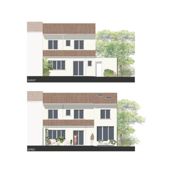 Démolition et surélévation d'une maisons bordelaise