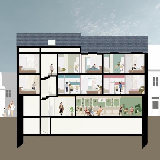Réhabilitation d'un ancien hôtel en 6 logements