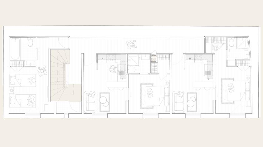 Réhabilitation d'un ancien hôtel en 6 logements