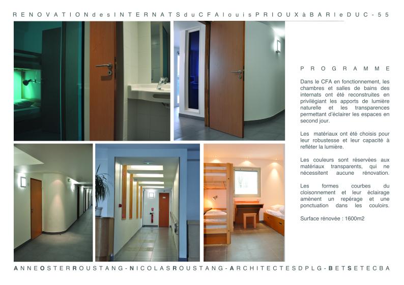 Rénovation de l'internat d'un CFA en fonctionnement.