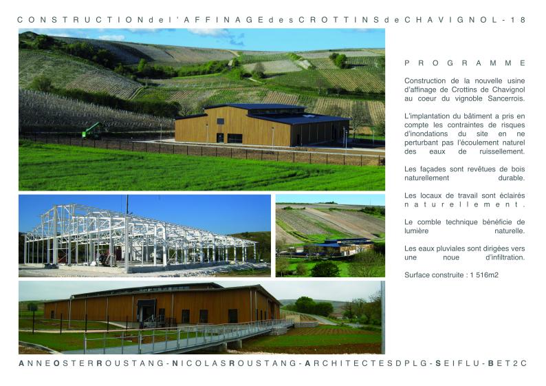 Construction de la nouvelle usine d’affinage de Crottins de Chavignol au coeur du vignoble Sancerrois.