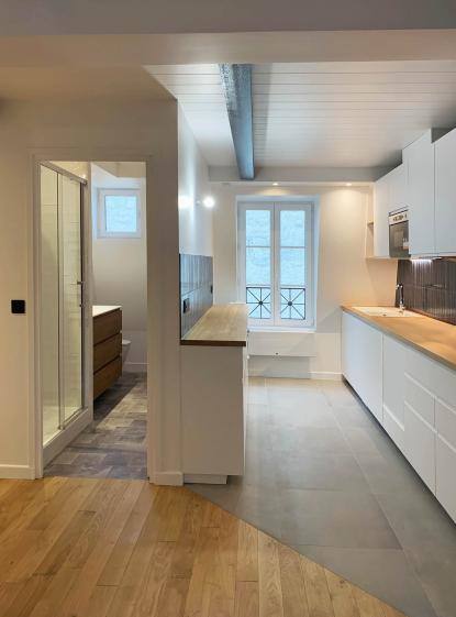 transformation de cet appartement avec l'intégration du volume des combles