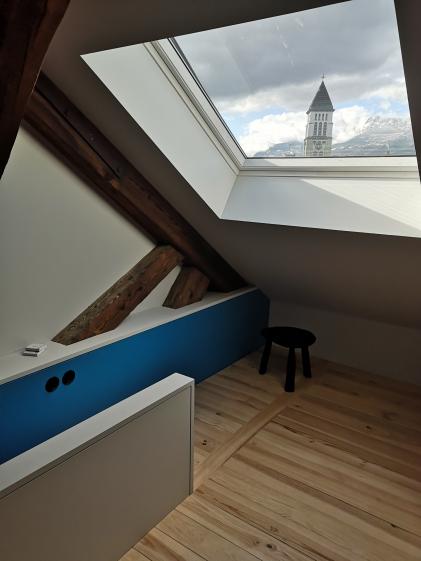 Vue depuis la mezzanine dans les combles