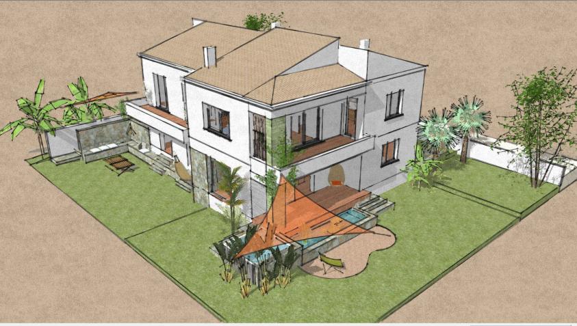 axonométrie de villa