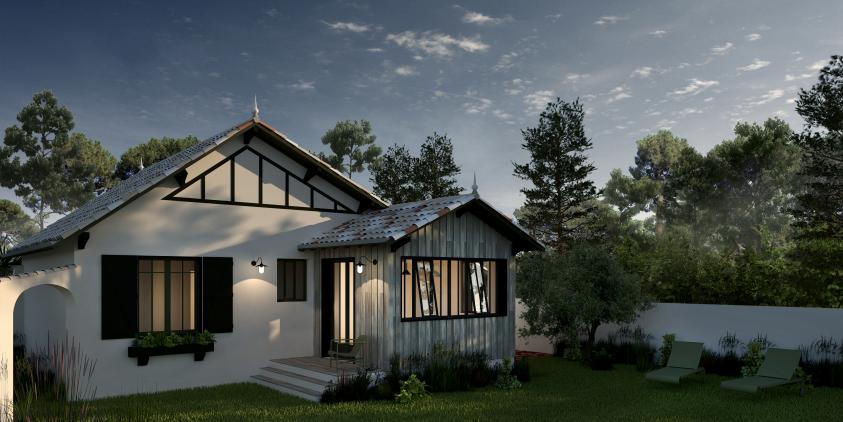 atelier maxime koscielny architecture - projet RPB Tharon-Plage - perspective jardin