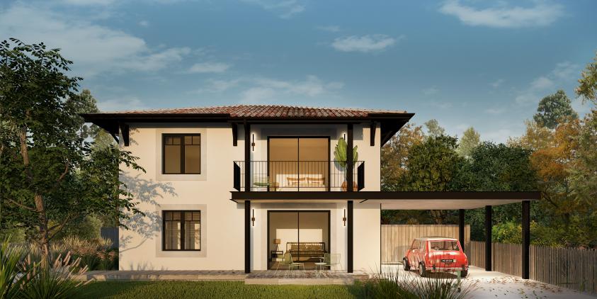 atelier maxime koscielny architecture projet MMZ Andernos-les-Bains - perpective sur rue