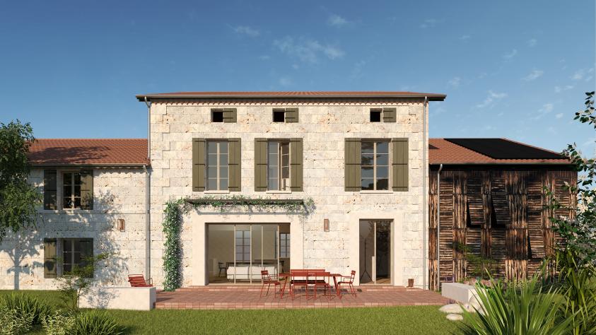 atelier maxime koscielny architecture - projet CPR Castets-et-Castillon - perspective vue jardin