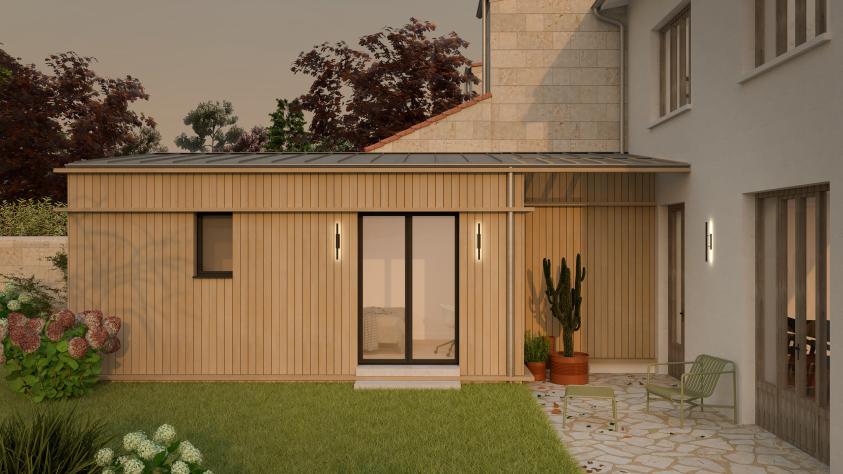 atelier maxime koscielny architecture projet DZT Bordeaux - perpective jardin