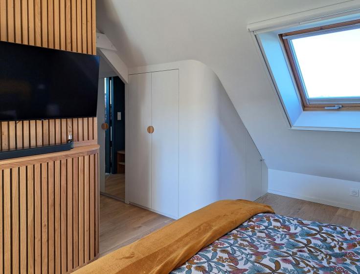 dressing combles agencement sur-mesure arrondi