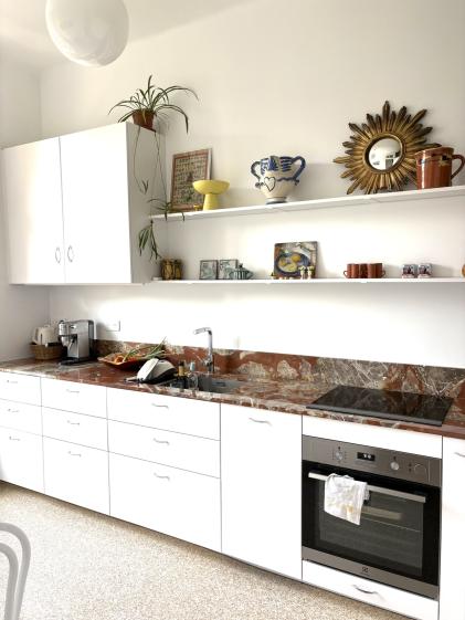 Terrazzo meubles et plan marbre