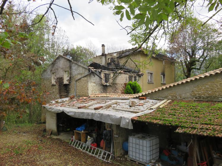 pignon Nord après incendie