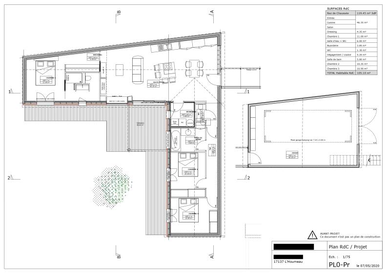 Plan du rez-de-chaussée Plan d'aménagement du RDC