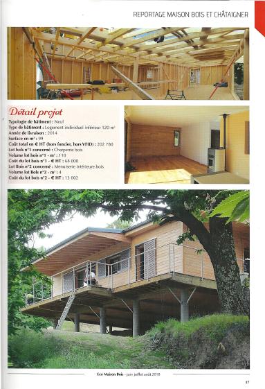 Maison ossature bois JBelmonte  parution dans Ecomaisonbois Ecomaisonbois de 2018 page2 coûts