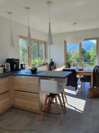 Cuisine ouverte sur le paysage CL Architecte > Cuisine ouverte sur le paysage