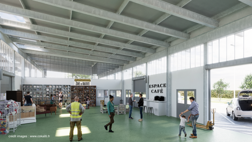 Vue intérieure de la Halle