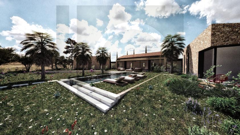 Vue depuis l'angle Sud-Est villa architecte sgb construction maison architecture contemporaine cornillon-confoux vue depuis angle sud-est