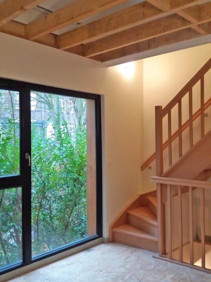 Rénovation de deux maisons de ville à Lille - Extension Ossature bois - Bardage bois - couverture zinc