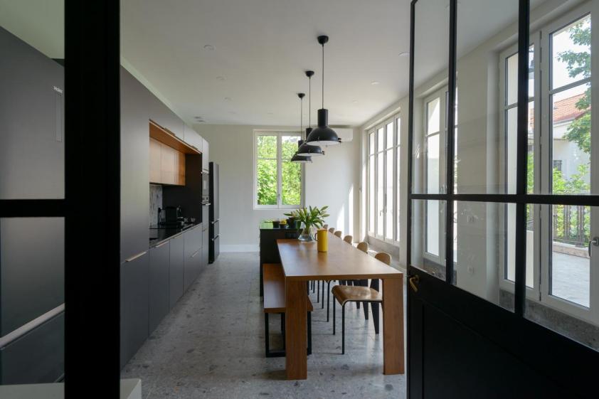 Résidence Raspail - vue vers la cuisine partagée.