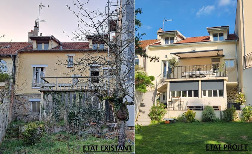 FACADE JARDIN EXISTANT:PROJET