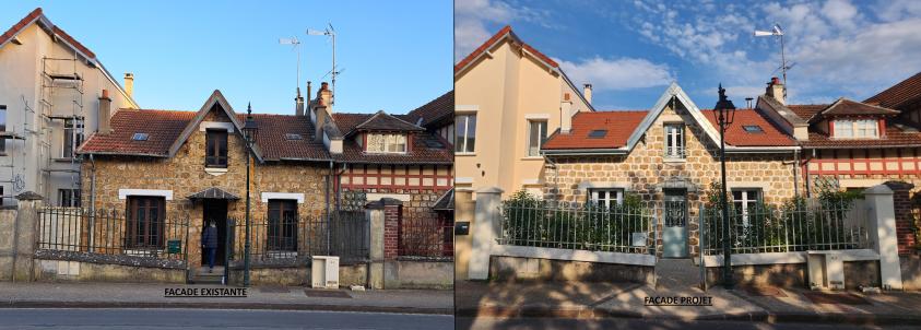 FACADE RUE EXISTANT/PROJET