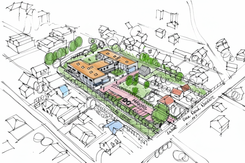 Croquis axonométrie en phase APD