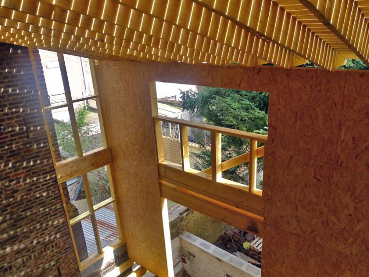 Rénovation de deux maisons de ville à Lille - Extension Ossature bois - Bardage bois - couverture zinc