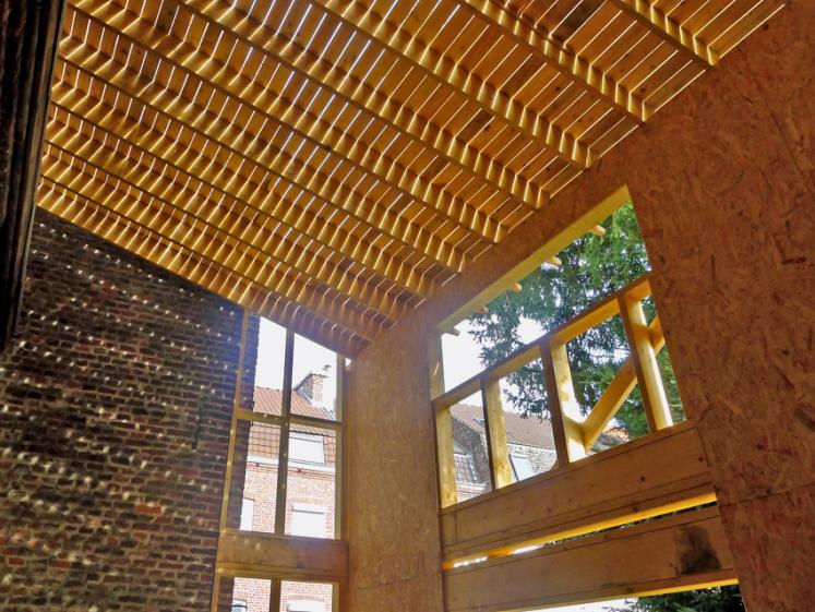 Rénovation de deux maisons de ville à Lille - Extension Ossature bois - Bardage bois - couverture zinc