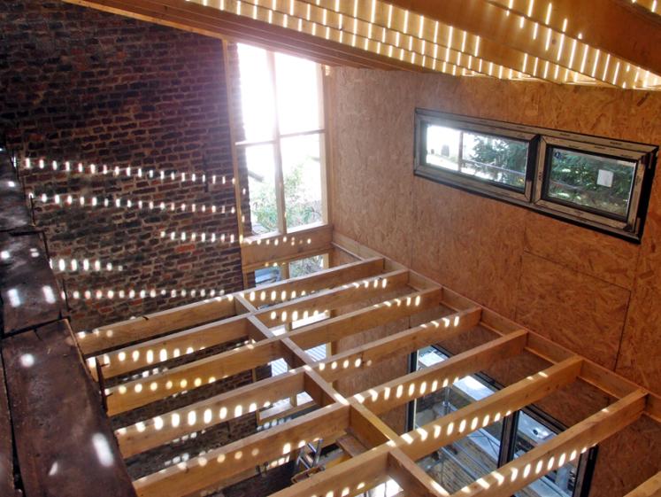 Rénovation de deux maisons de ville à Lille - Extension Ossature bois - Bardage bois - couverture zinc